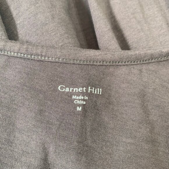 Garnet Hill embroidered cotton blend sleeveless flowy casual tank top - Picture 5 of 8